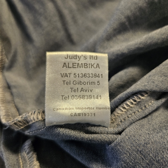 Alembika Pull On Wide Leg Denim Pants Size 12/14 - Picture 10 of 12